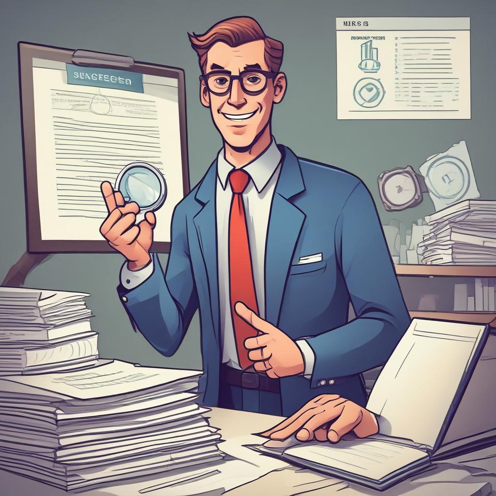 A friendly tax consultant character guiding a user to find hidden tax refunds with a magnifying glass.