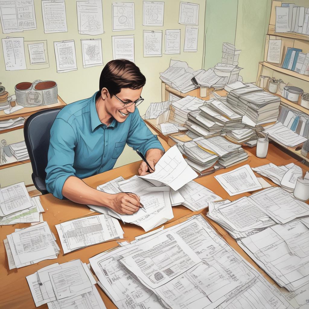 Confident person organizing medical documents for smart insurance claims.