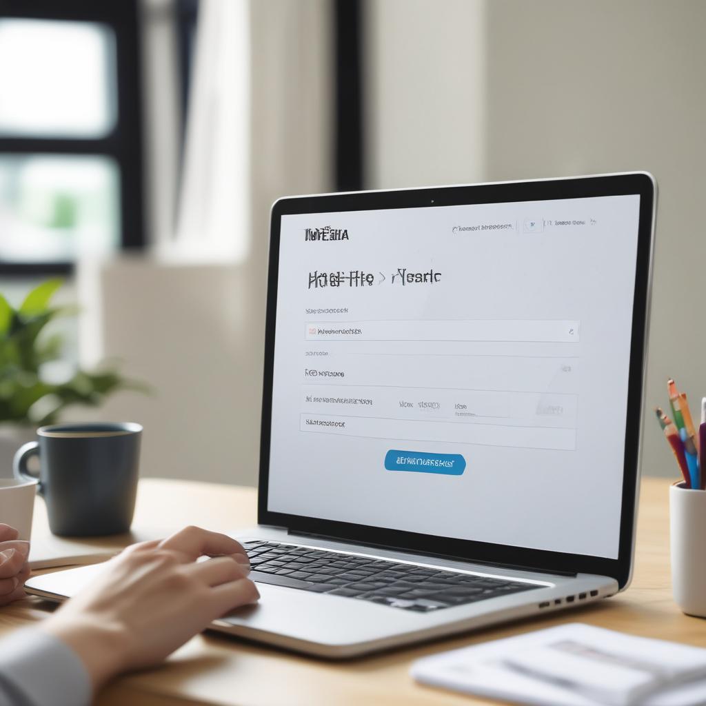 Laptop screen showing the HomeTax website with a 'Check Refund' button.