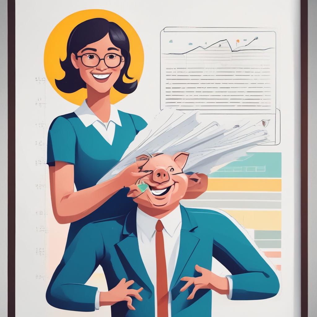 보험 리모델링 후 재정적 안정과 만족감을 느끼는 사람, 저축액 증가를 상징