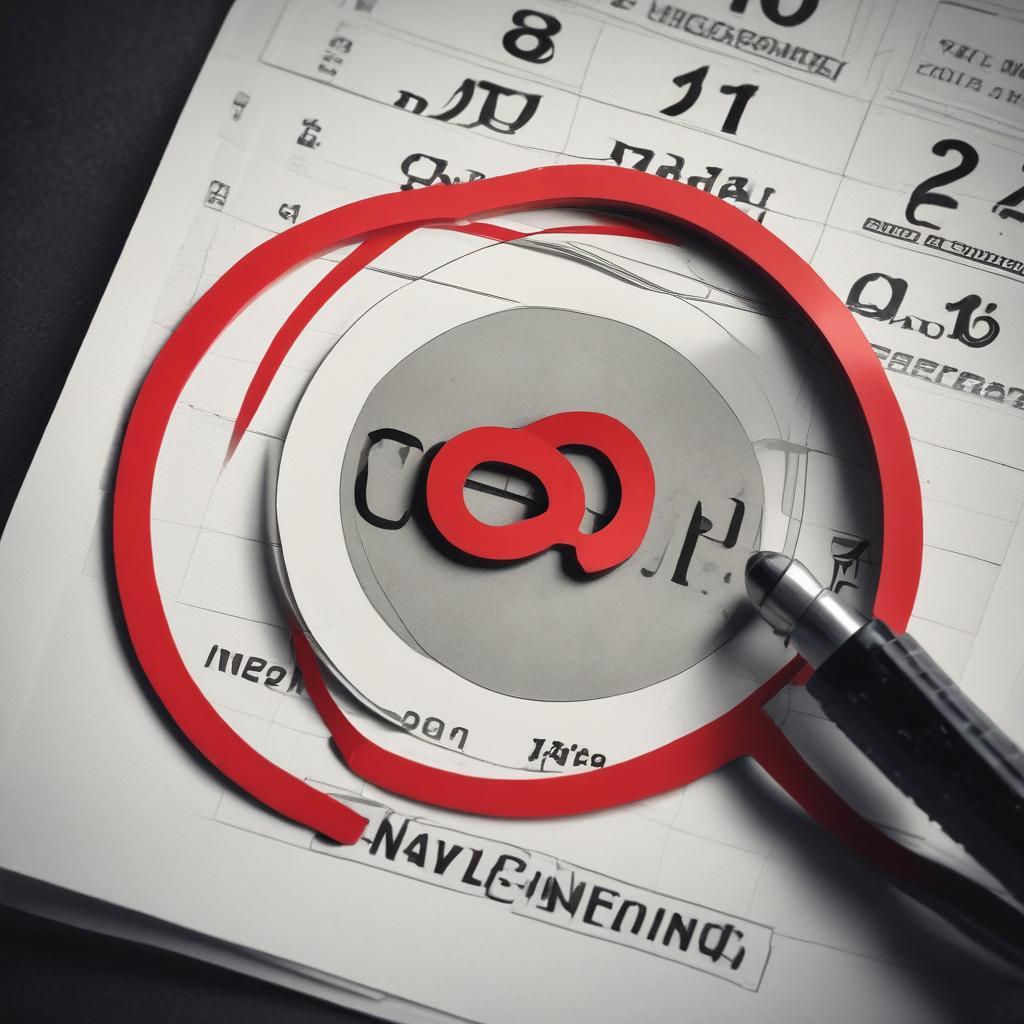 A calendar highlighting a tax deadline in red, next to a stack of Korean won banknotes and a magnifying glass, symbolizing urgent tax refunds.