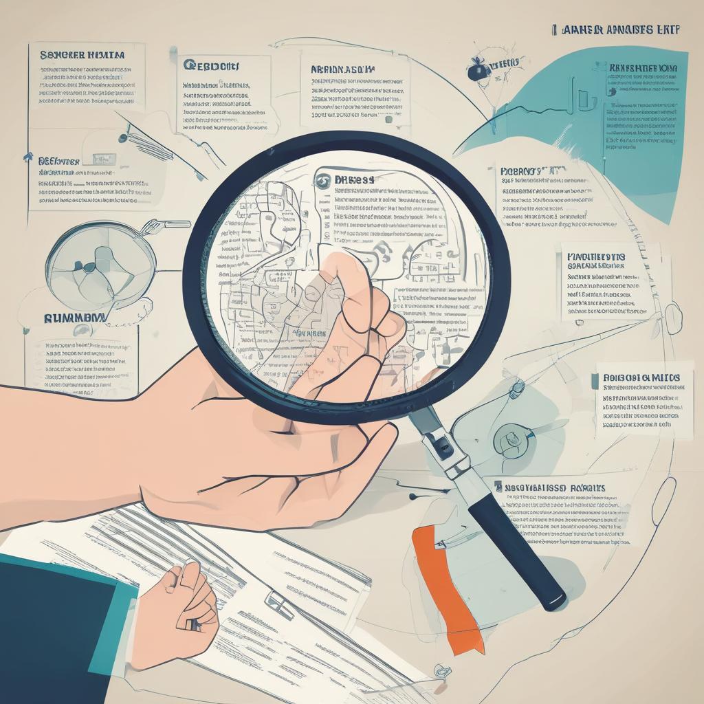 돋보기로 보험 리모델링 전후를 비교하여 효율성을 강조하는 이미지