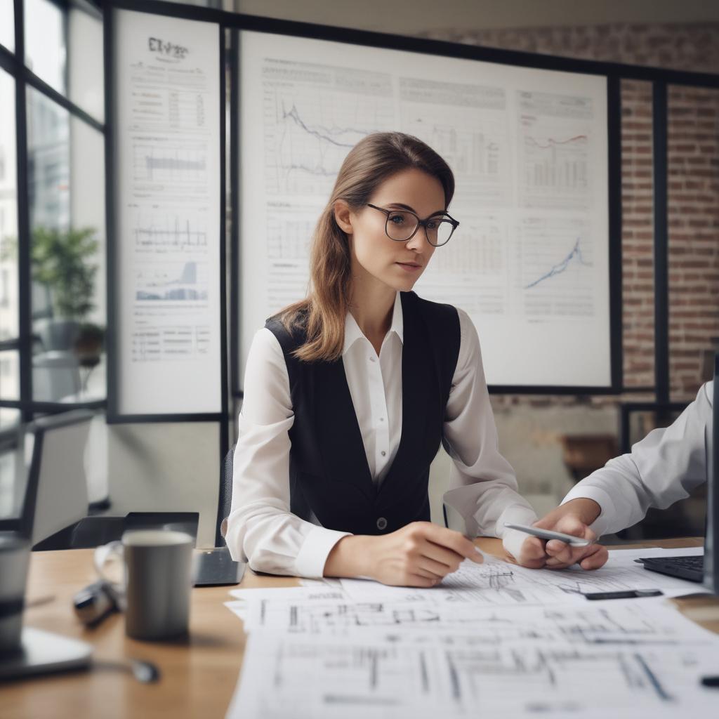 세무 전문가가 고객에게 상담하는 모습 (Tax professional consulting a client)