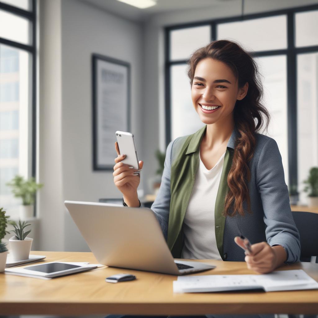 행복하게 세금 환급금을 확인하는 직장인
