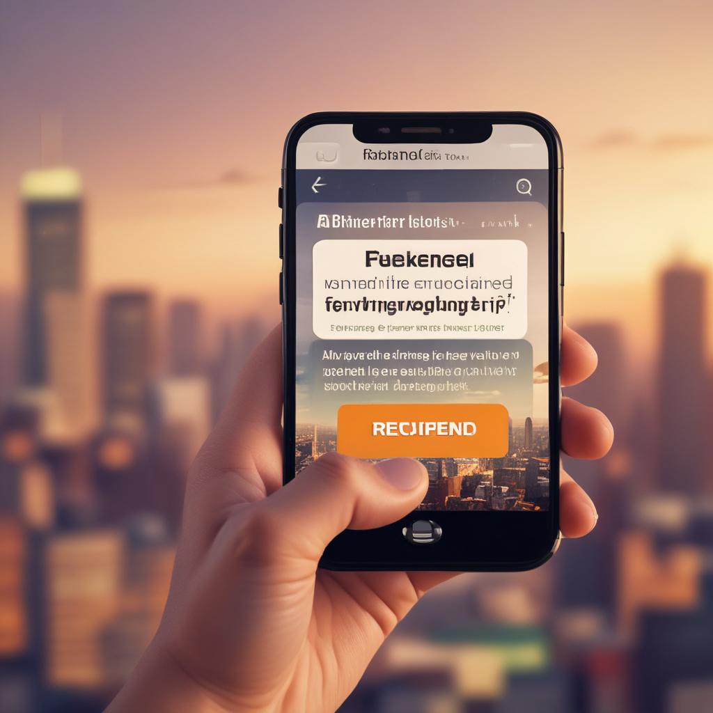 Smartphone screen showing 'Tax Refund Received!' with a happy, relieved person in the background.