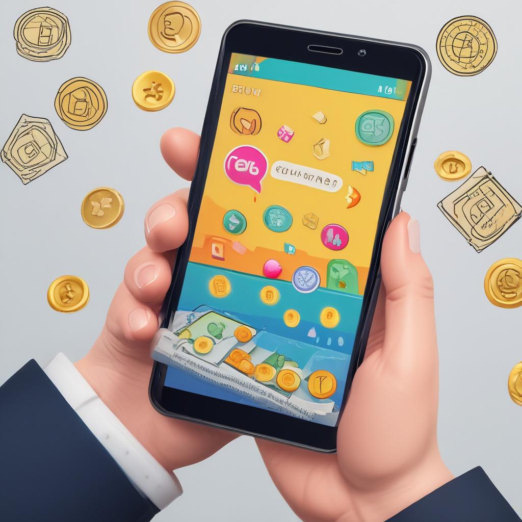 Hand holding a smartphone displaying a successful insurance claim notification, with golden coins and banknotes falling around it, symbolizing recovered insurance funds.