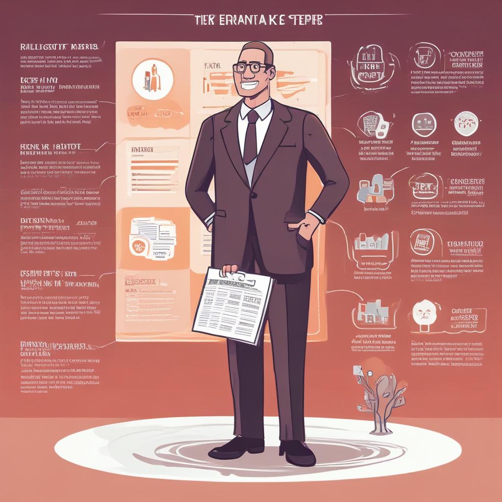 A friendly tax advisor explaining simplified tax refund steps on a glowing infographic, making complex information accessible.
