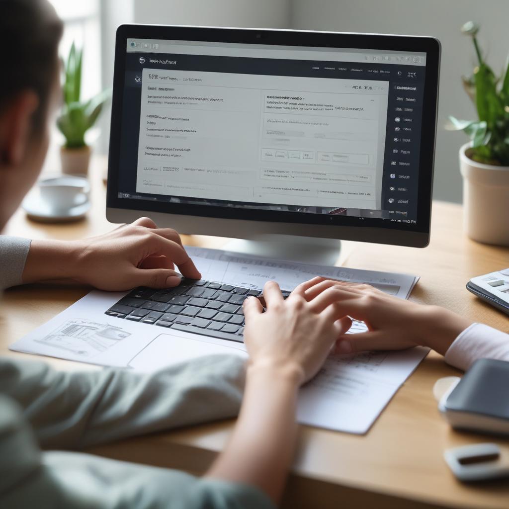 노트북으로 보험 통합 조회 시스템을 이용해 숨은 보험금을 확인하는 모습