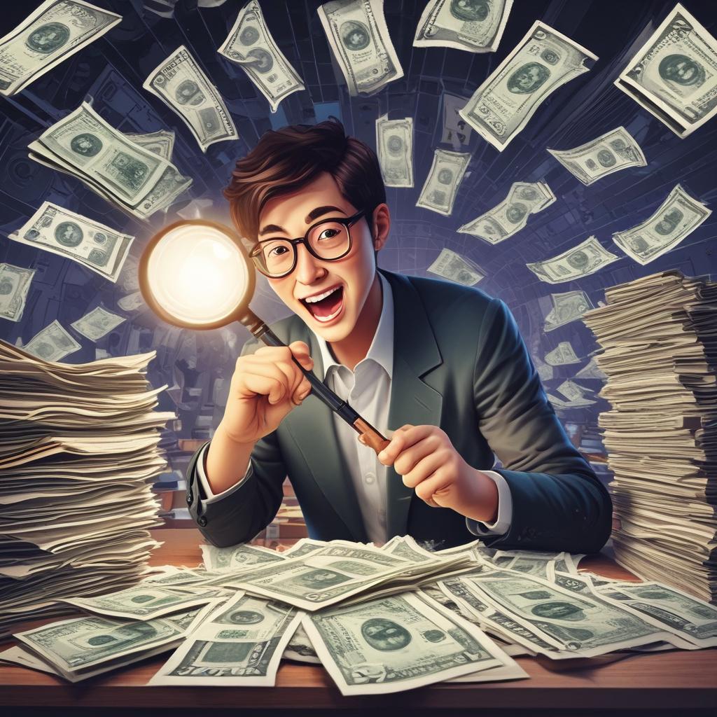 숨겨진 환급금을 발견하고 기뻐하는 사람의 모습