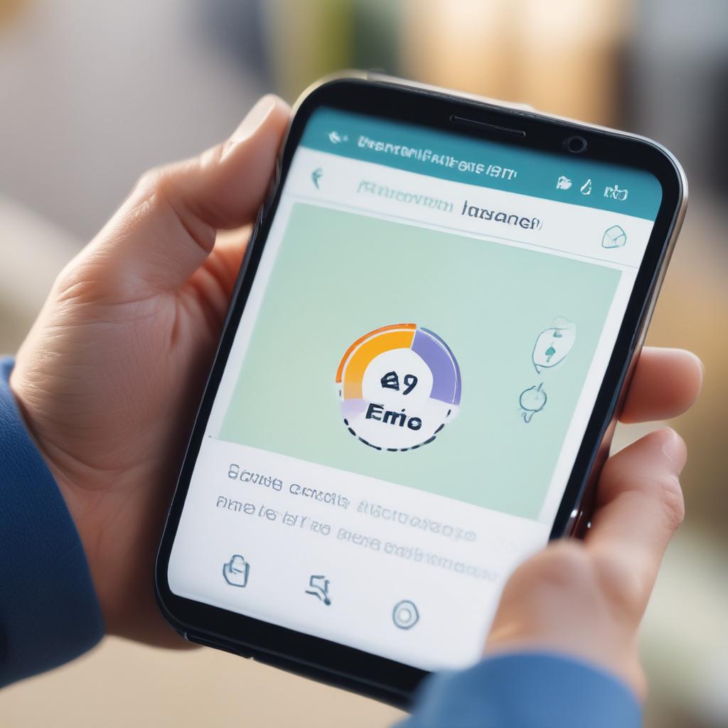 스마트폰 앱으로 숨은 보험금을 조회하는 손의 클로즈업