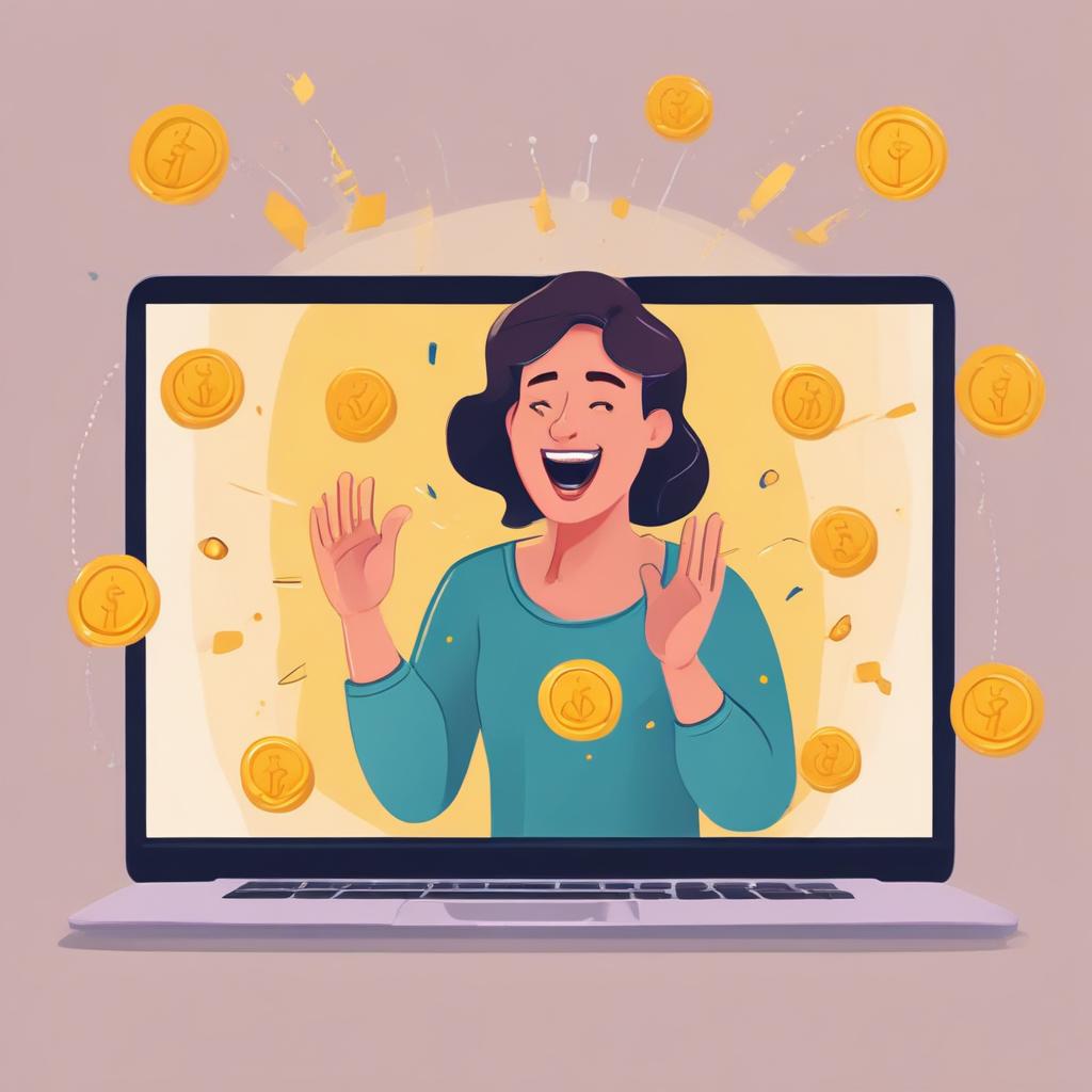 환급금을 발견하고 환호하는 사람, 스마트폰 화면에 큰 금액의 환급 알림이 뜬 모습