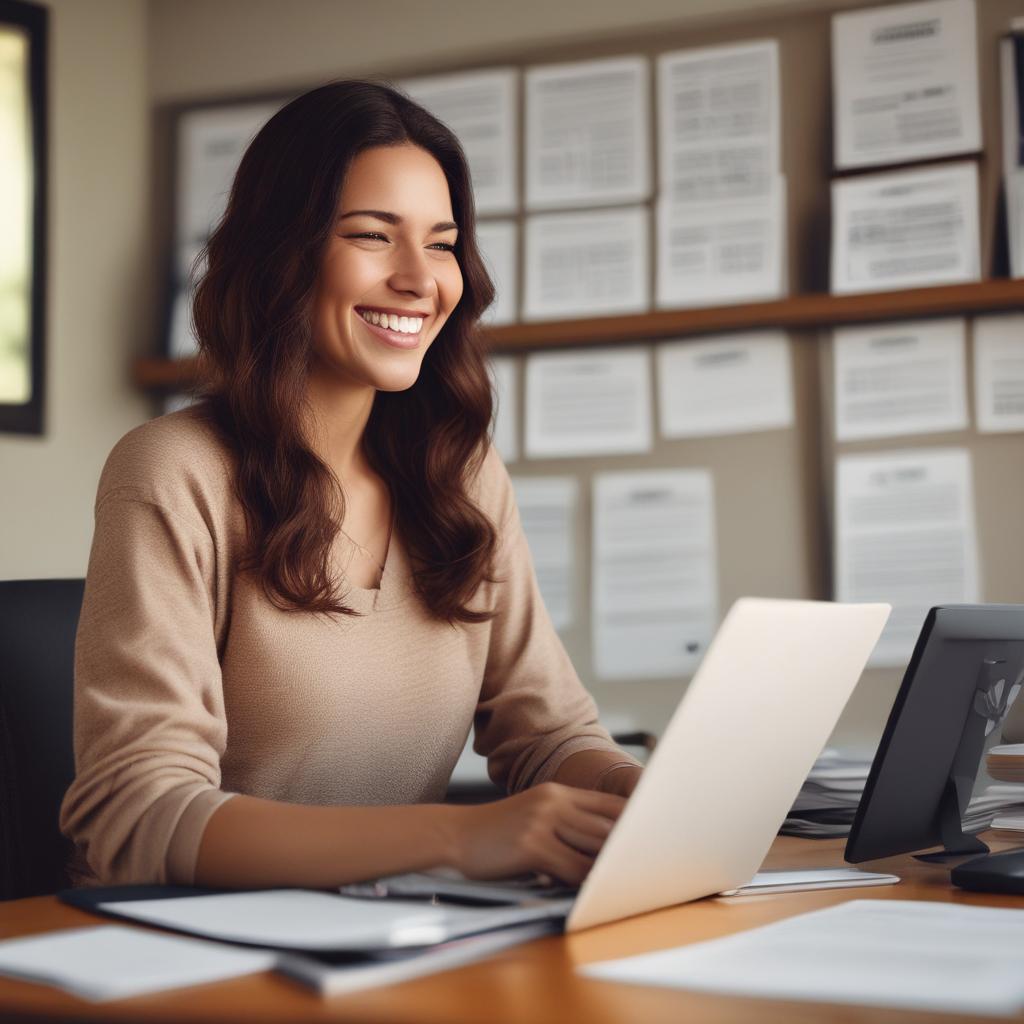 A smiling person looking confident and relieved, holding financial documents, implying successful insurance optimization and financial security.