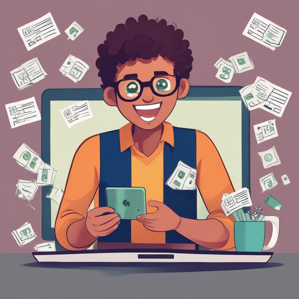 기분 좋게 세금 환급금을 확인하는 사람의 모습