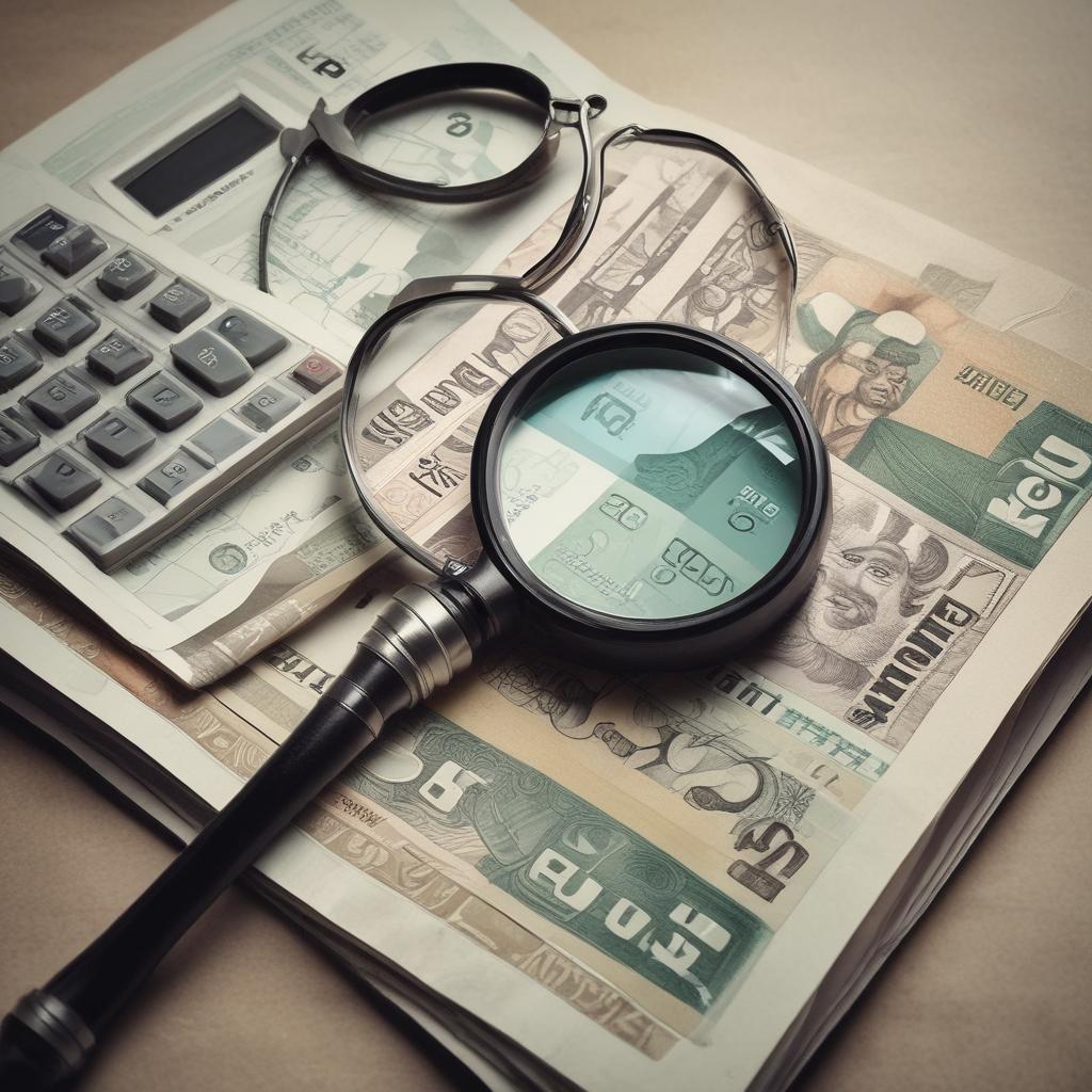 계산기와 돋보기 위에 놓인 한국 지폐, 숨겨진 돈을 찾는 상징