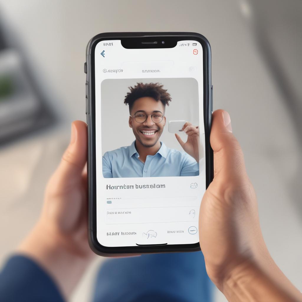 Smiling person easily submitting an insurance claim using a mobile app on a smartphone, representing convenience.