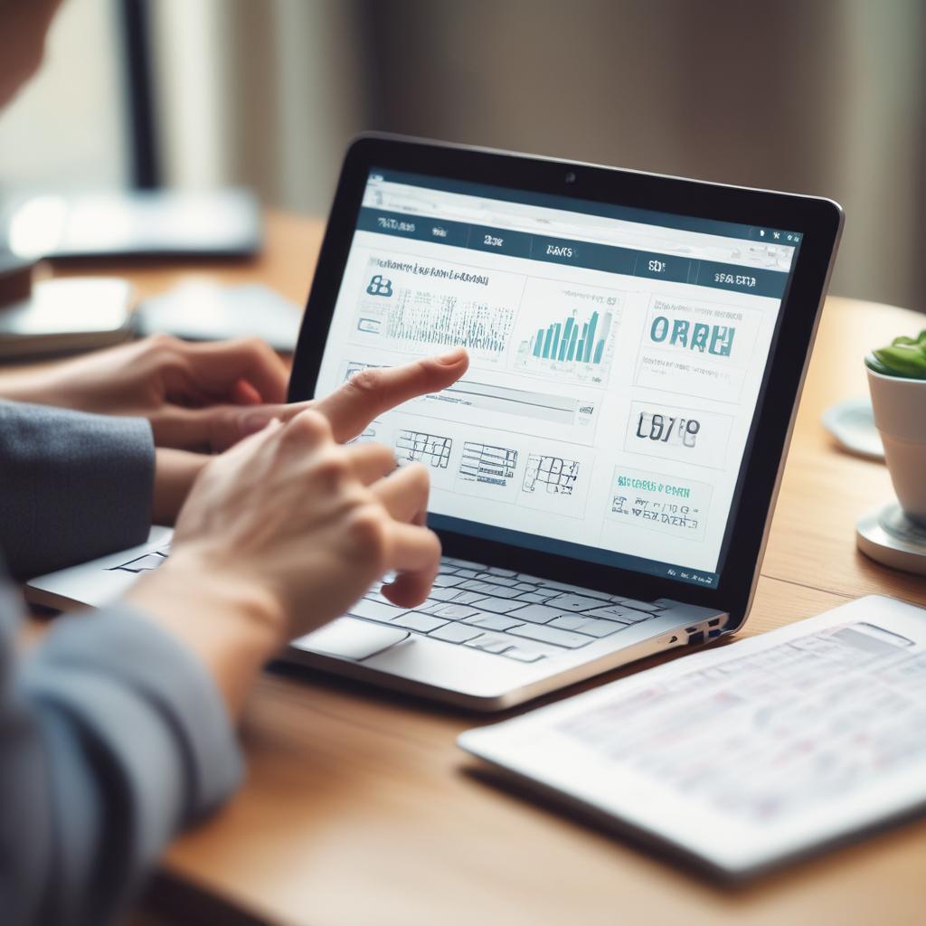Close-up of hands using a tablet to access an online tax refund service, highlighting digital convenience and ease of use.