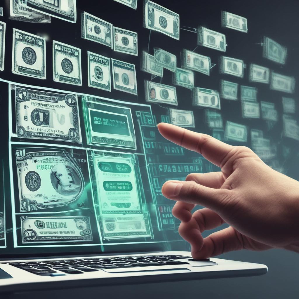 A hand pointing at a digital screen displaying a significant tax refund amount, representing the successful recovery of overpaid taxes.