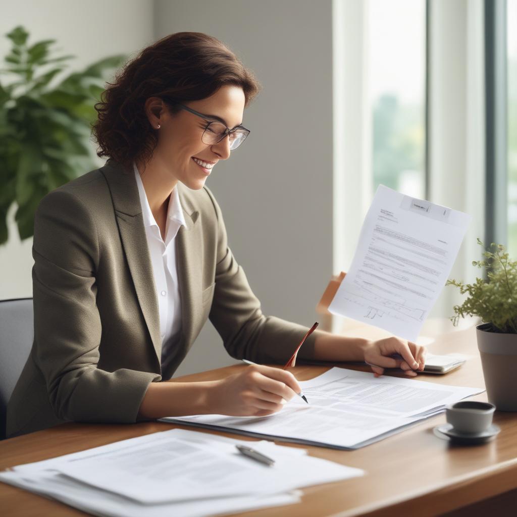 간소화된 보험 계획을 설명하며 고객을 안심시키는 친절한 보험 분석가