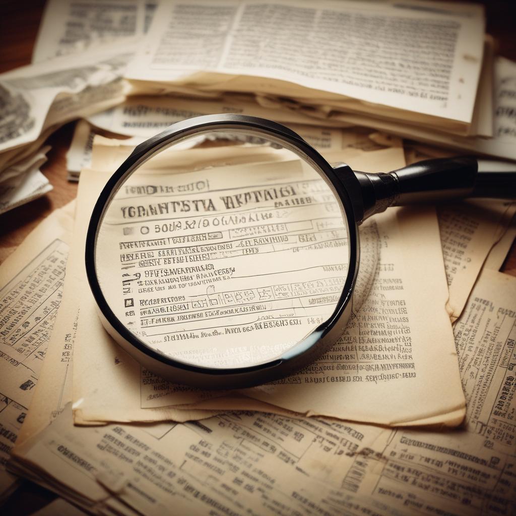 잠자고 있는 오래된 세금 서류와 영수증, 숨겨진 환급금을 찾는 모습.