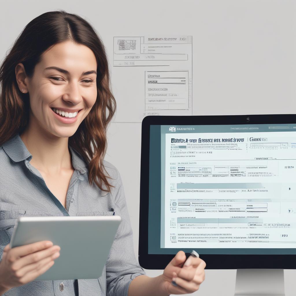 복잡한 세금 서류에 혼란스러워하는 사람과 간편한 디지털 서비스로 환급을 받는 사람의 비교.