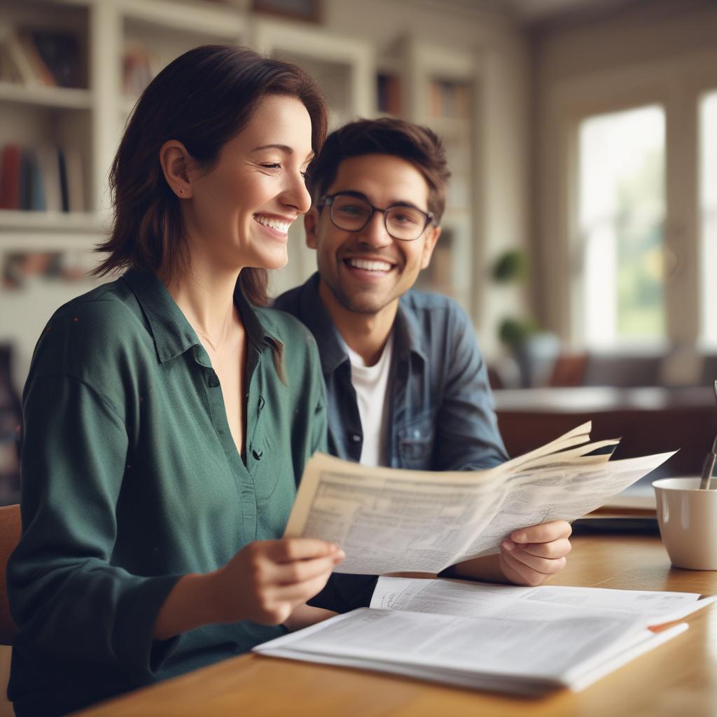 기쁨과 안도감이 가득한 표정의 사람이 돈뭉치를 들고 있는 모습, 세금 환급 후의 만족감을 표현.